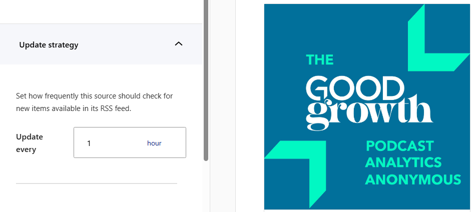 Configuring how often to update RSS feed sources
