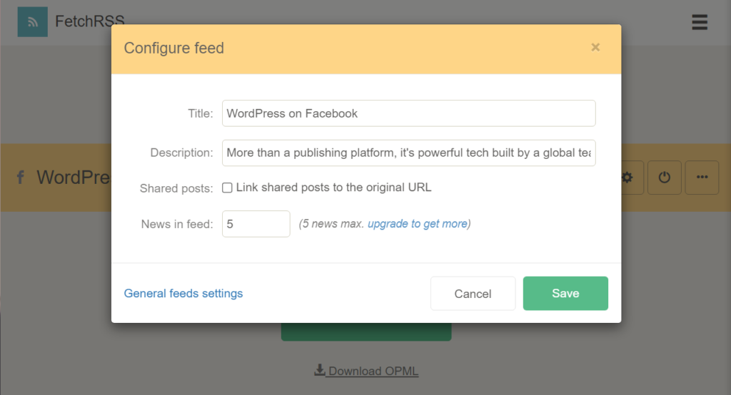 Customizing a FetchRSS feed